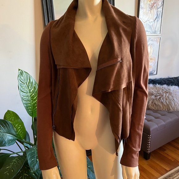 BCBG Maxazaria Brown Ana Faux Suede Jacket - Picture 5 of 10